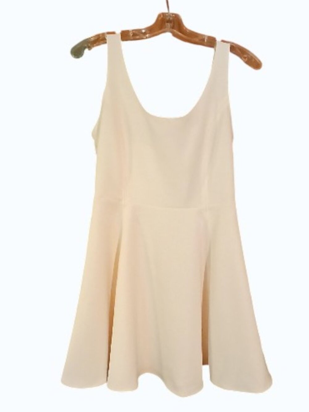 H & M Cream Sleeveless Fit and Flare Mini Dress